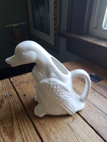 White duck ceramic - white, pitcher