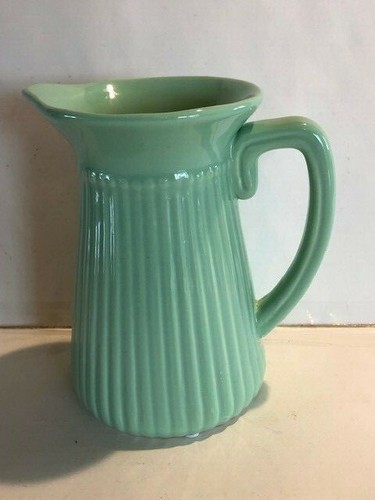Light green ceramic pitcher - green,